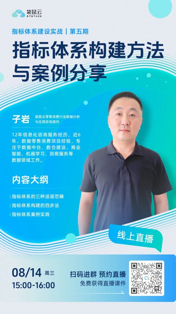 直播预约丨《指标体系建设实战》第五期:指标体系构建方法与案例分享-牛翰网