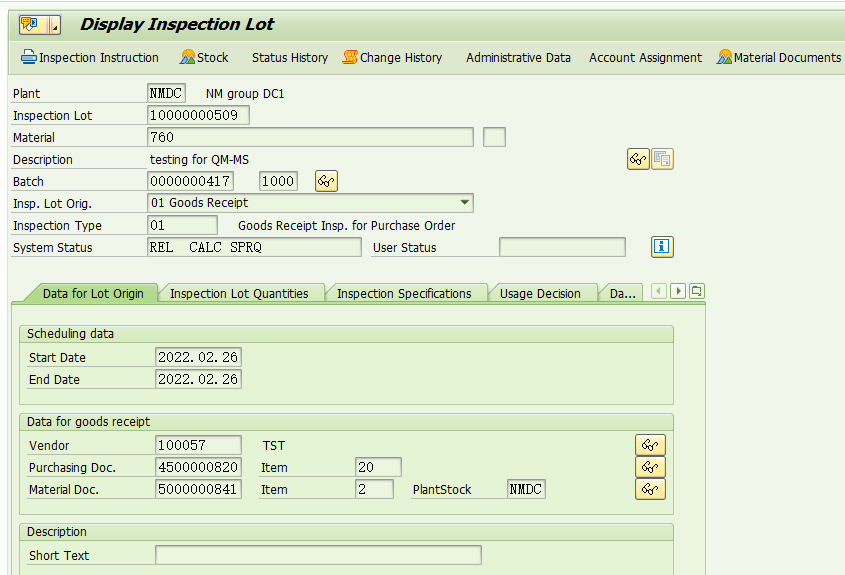 SAP QM 执行事务代码QE01为检验批录入结果直接进入Multiple Specification标签页？-牛翰网