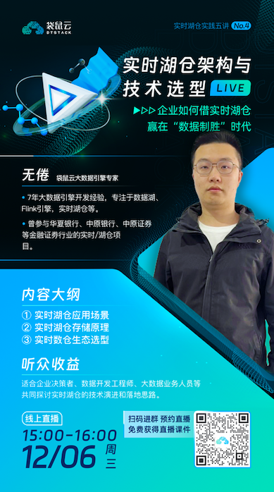 直播预约丨《实时湖仓实践五讲》第四讲：实时湖仓架构与技术选型-牛翰网