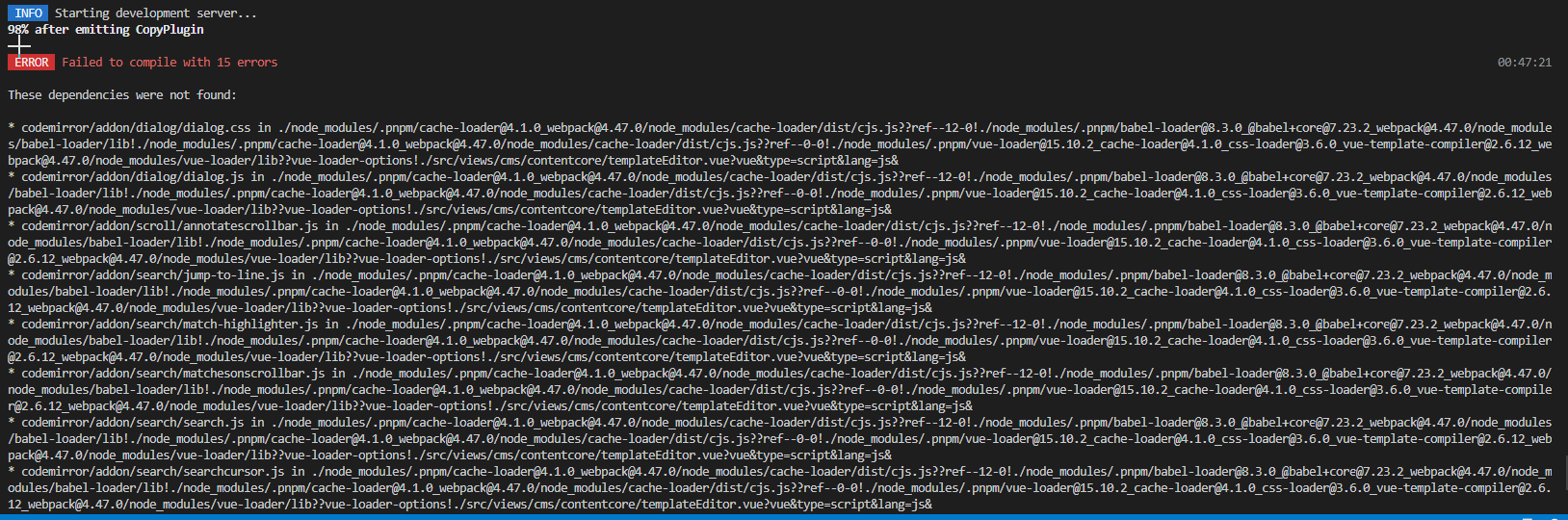 npm i 安装的依赖项目,运行正常,换成pnpm i安装的依赖运行报错-牛翰网