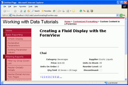 在ASP.NET 2.0中操作数据之十四：使用FormView 的模板-牛翰网