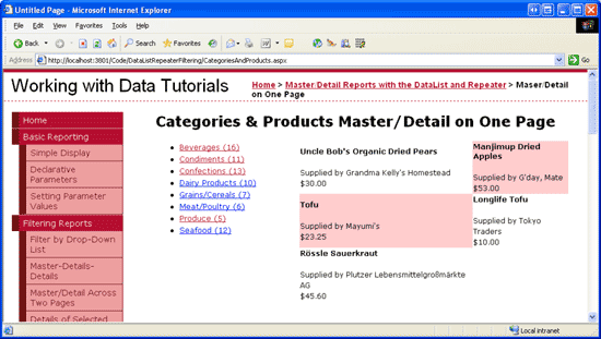 在ASP.NET 2.0中操作数据之三十五：使用Repeater和DataList单页面实现主/从报表-牛翰网