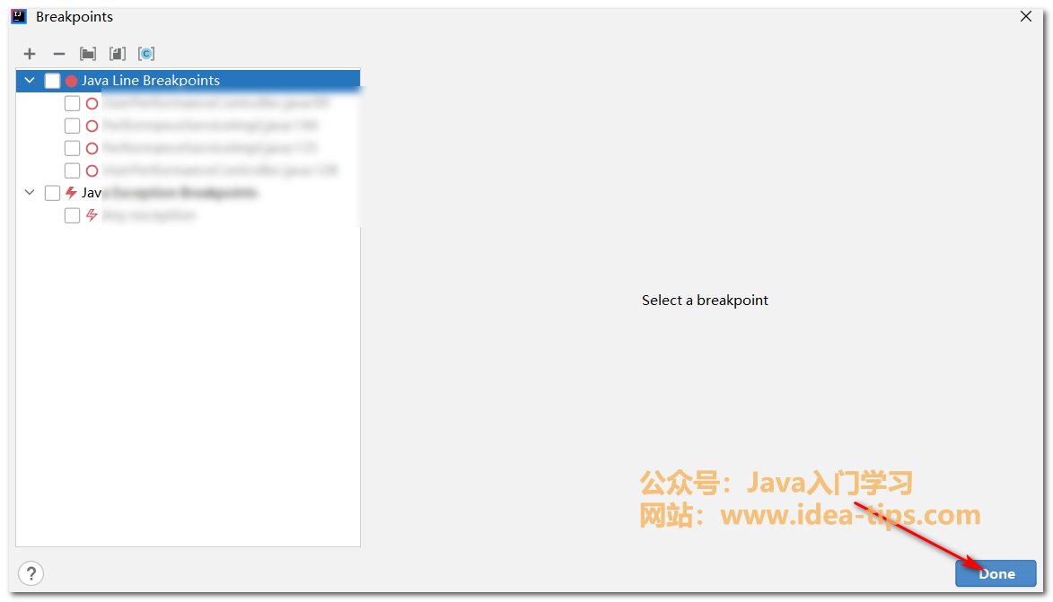图片[3]-IDEA如何查看所有的断点（Breakpoints）并关闭-编程算法牛翰社区-数据算法-牛翰网