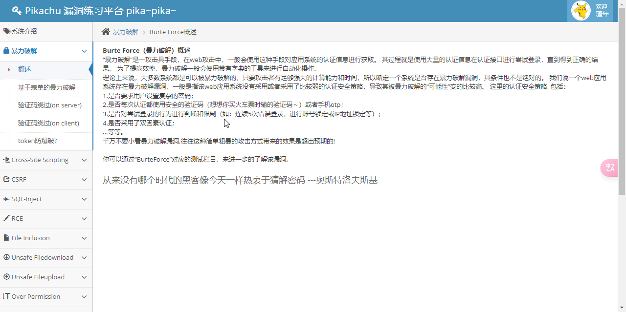 pikachu 基于表单的暴力破解（一）-牛翰网