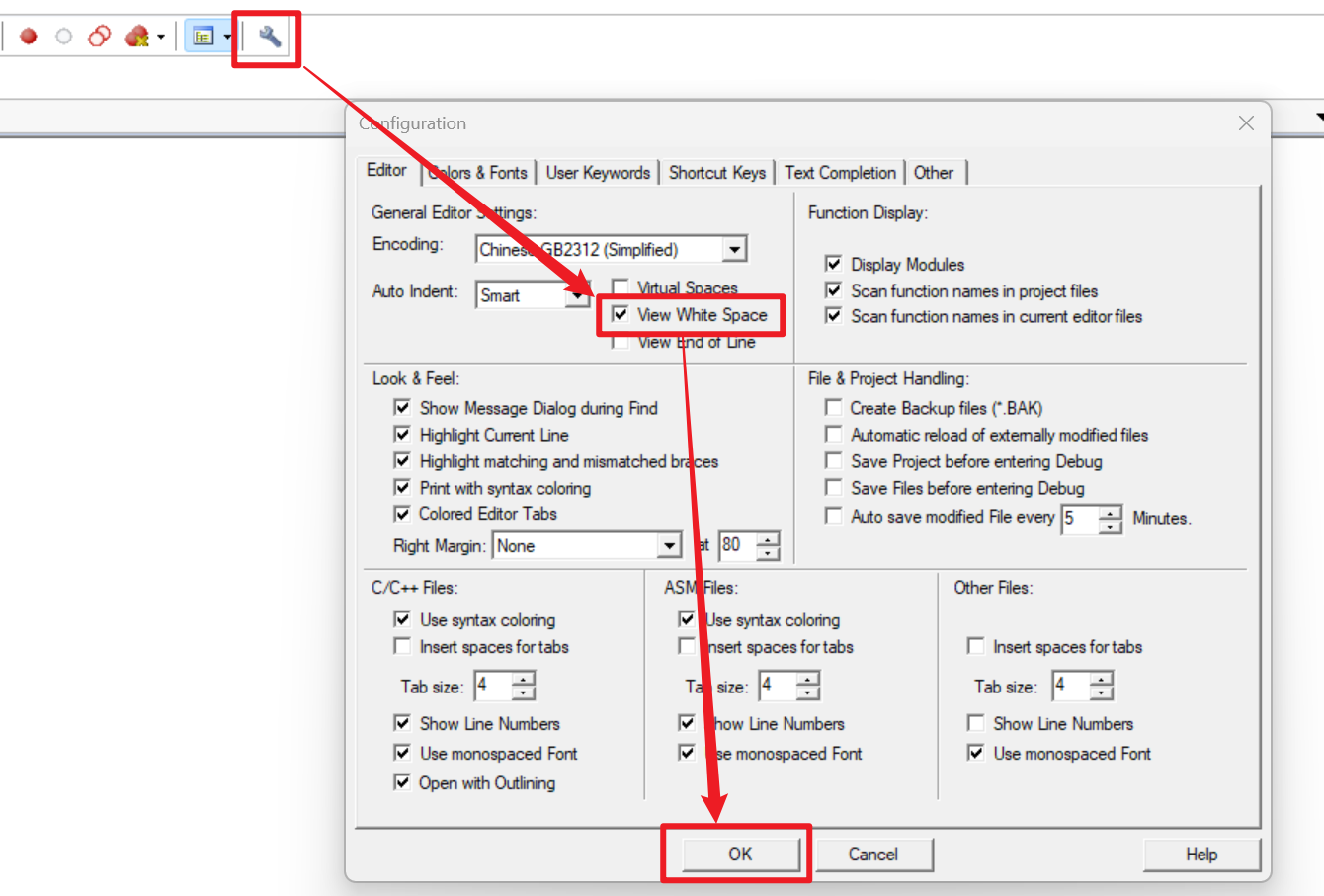 Keil中设置显示空白符，并将Tab键使用4个空格代替-牛翰网