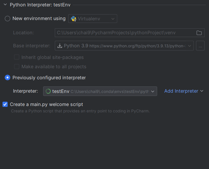 图片[6]-PyCharm2023版本之后使用本地conda已存在环境的步骤方法-牛翰网