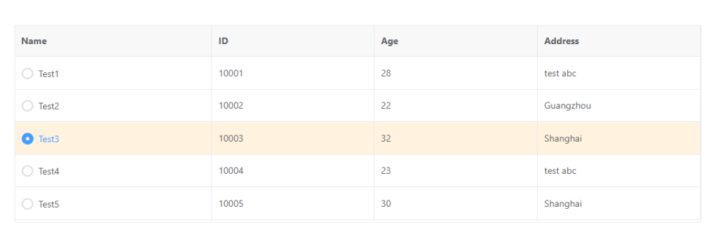 vxe-table 实现表格单选数据-牛翰网