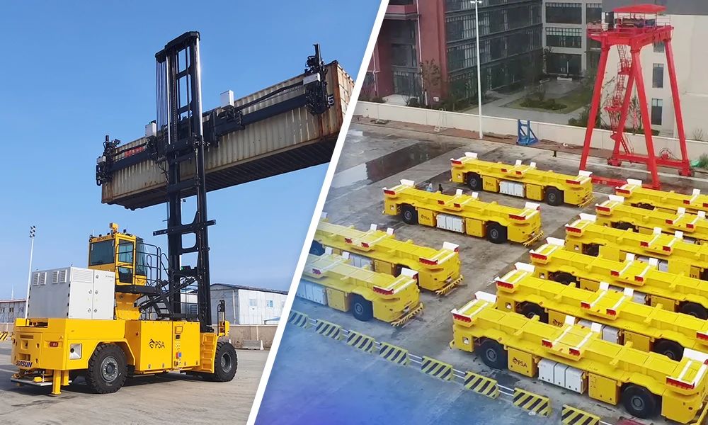 连创里程碑新松港口移动机器人海外累计交付超100台&全球首台空集装箱堆码机器人正式发布