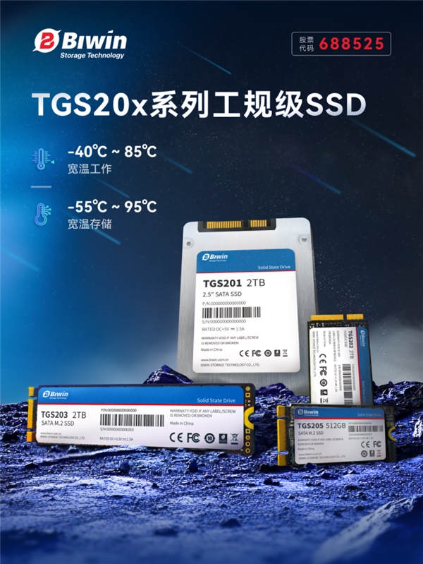 佰维特存TGS20x系列工规级SSD：耐宽温、高可靠设计赋能工业应用
