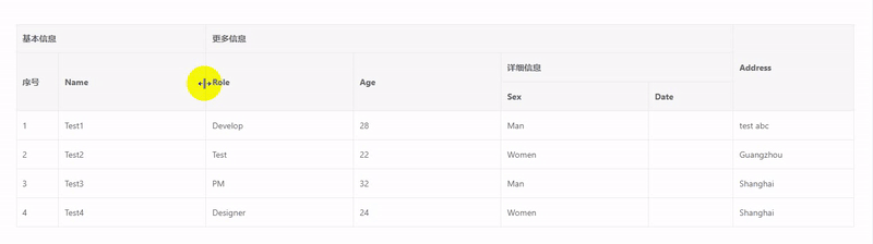 vxe-table 新版本支持分组列的拖拽调整宽度了-牛翰网