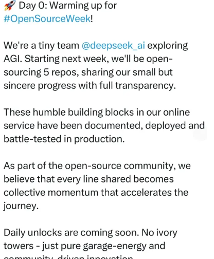 DeepSeek宣布下周开源5大项目，这才是真OpenAI！-牛翰网