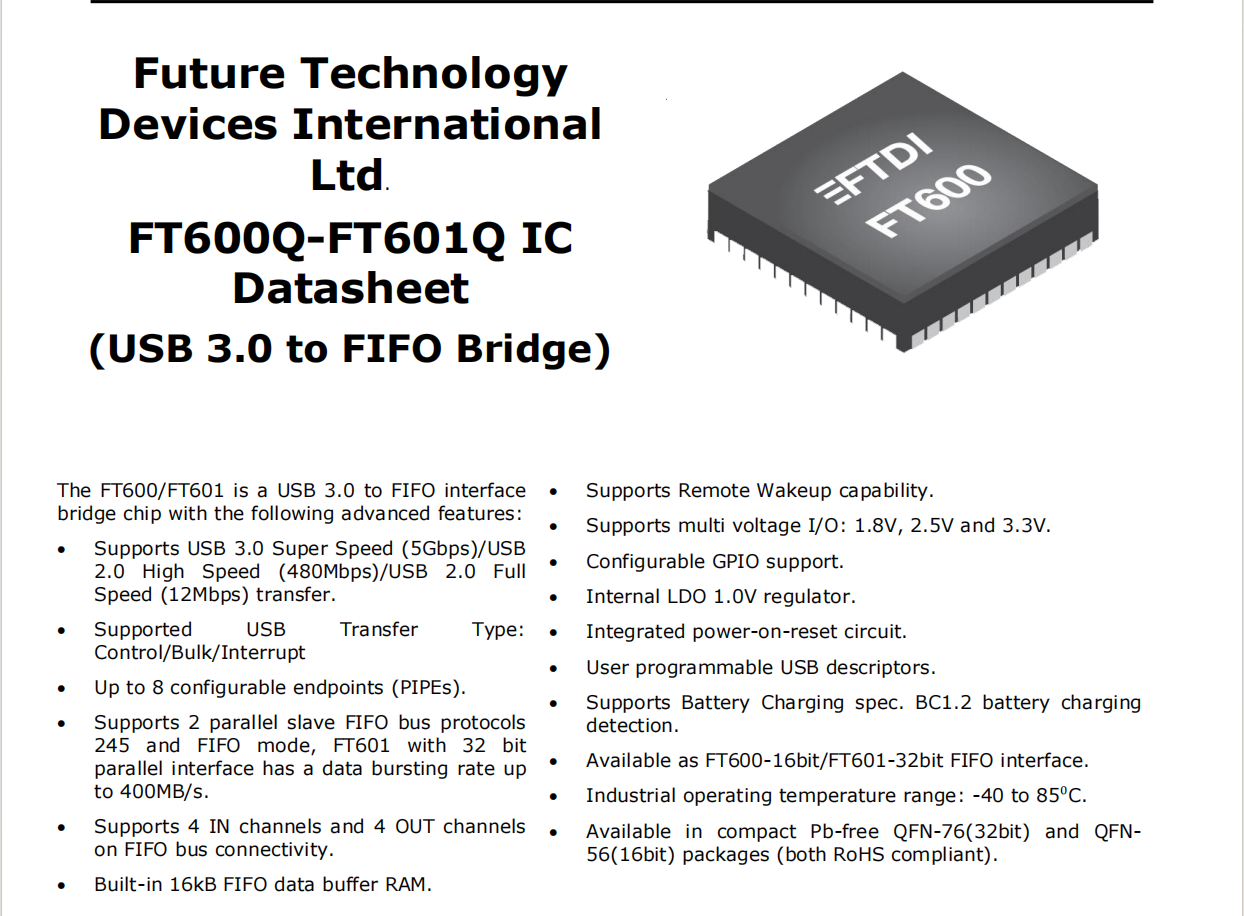 USB3.0 PHY方案（FT601Q）在 FPGA上的速率验证-牛翰网