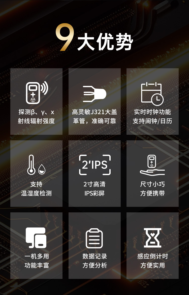 图片[2]-正点原子ND1核辐射检测仪支持检测x，γ，β射线的辐射强度，高灵敏度J321盖革-米勒计数管，支持约100万个辐射值记录！-牛翰网