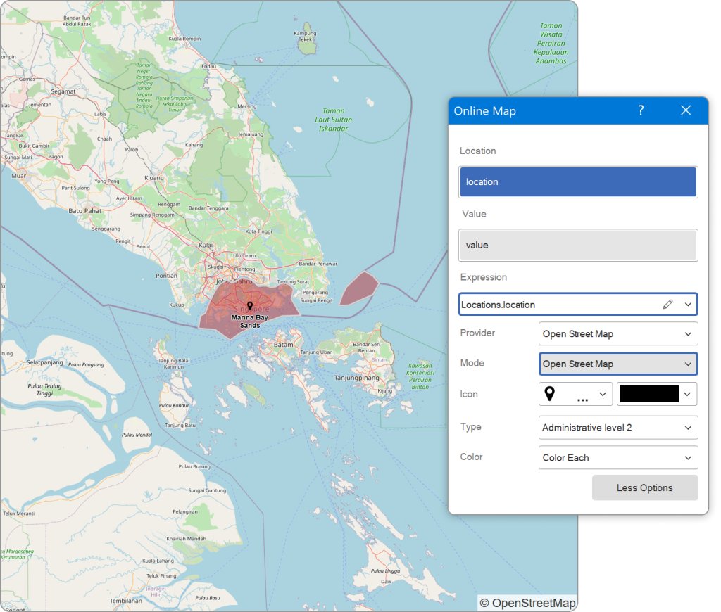 Stimulsoft 仪表板支持 OpenStreetMap:适应必应地图 API 停用新变化-牛翰网
