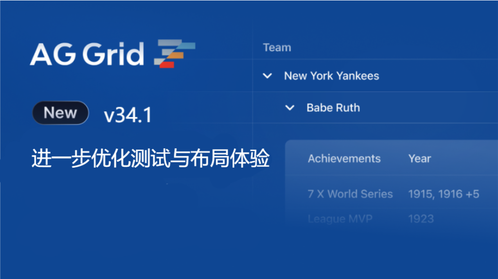 JavaScript数据网格方案AG Grid 34.1更新:提升开发效率,优化测试与布局体验-牛翰网